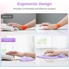 image:imageTECKNET Cloud Mouse Pad with Wrist Rest Ergonomic Cloud Wrist Rest with NonSlip Base PU Leather Memory Foam Mouse Pad Wrist Support for Keyboard and Mouse Pain Relief for Typing Gaming WhitePurple