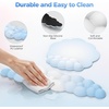 image:imageTECKNET Cloud Mouse Pad with Wrist Rest Ergonomic Cloud Wrist Rest with NonSlip Base PU Leather Memory Foam Mouse Pad Wrist Support for Keyboard and Mouse Pain Relief for Typing Gaming WhiteBlue