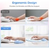 image:imageTECKNET Cloud Mouse Pad with Wrist Rest Ergonomic Cloud Wrist Rest with NonSlip Base PU Leather Memory Foam Mouse Pad Wrist Support for Keyboard and Mouse Pain Relief for Typing Gaming WhiteBlue