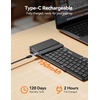 image:imageTECKNET Foldable Bluetooth Keyboard with Touchpad Portable Folding Wireless Keyboard for iPad Tablet Laptop Connect Up to 3 Devices Rechargeable Travel Keyboard for iOS Android Win BlackAll Black
