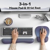 image:imageTECKNET Gel Mouse Pad with Wrist Rest 3 in 1 Keyboard Wrist Rest for Pain Relief NonSlip PU Base amp Easy Typing Ergonomic Mousepad Set for Office amp HomeBlackBlue Purple Gradient