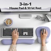 image:imageTECKNET Gel Mouse Pad with Wrist Rest 3 in 1 Keyboard Wrist Rest for Pain Relief NonSlip PU Base amp Easy Typing Ergonomic Mousepad Set for Office amp HomeBlackPurple
