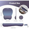 image:imageTECKNET Gel Mouse Pad with Wrist Rest 3 in 1 Keyboard Wrist Rest for Pain Relief NonSlip PU Base amp Easy Typing Ergonomic Mousepad Set for Office amp HomeBlackBlue Purple Gradient