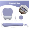 image:imageTECKNET Gel Mouse Pad with Wrist Rest 3 in 1 Keyboard Wrist Rest for Pain Relief NonSlip PU Base amp Easy Typing Ergonomic Mousepad Set for Office amp HomeBlackPurple