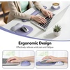 image:imageTECKNET Gel Mouse Pad with Wrist Rest 3 in 1 Keyboard Wrist Rest for Pain Relief NonSlip PU Base amp Easy Typing Ergonomic Mousepad Set for Office amp HomeBlackPurple