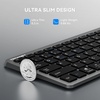 image:imageTECKNET Rechargeable Bluetooth Slim Wireless Keyboards  USBBT Compact Keyboard with Number Pad Multi Devices Easy Switch Low Profile Flat Keyboards for Laptop Computer MacBook Mac WindowsBlack