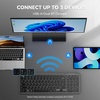 image:imageTECKNET Rechargeable Bluetooth Slim Wireless Keyboards  USBBT Compact Keyboard with Number Pad Multi Devices Easy Switch Low Profile Flat Keyboards for Laptop Computer MacBook Mac WindowsBlack
