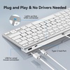 image:imageTECKNET USB Wired Keyboard and Mouse for Mac Dual InterfaceTypeC and USB A Ergonomic Slim Keyboard Set Compatible with MacBook iMac Mac miniPro WhiteWhite