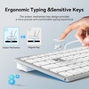 image:imageTECKNET USB Wired Keyboard and Mouse for Mac Dual InterfaceTypeC and USB A Ergonomic Slim Keyboard Set Compatible with MacBook iMac Mac miniPro WhiteWhite