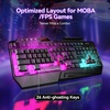 image:imageTECKNET Wired RGB Gaming Keyboard  26Key AntiGhosting 13 Lighting Modes SpillResistant 108 Membrane Keys Plug amp Play  with Ergonomic Wrist Rest amp Phone Holder for WindowsMac BlackBlack