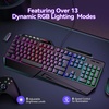 image:imageTECKNET Wired RGB Gaming Keyboard  26Key AntiGhosting 13 Lighting Modes SpillResistant 108 Membrane Keys Plug amp Play  with Ergonomic Wrist Rest amp Phone Holder for WindowsMac BlackBlack