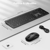 image:imageTECKNET Wireless Bluetooth Keyboard and Mouse Combo24G USB  Dual BT Rechargeable Keyboard Mouse Set Full Size Quiet Slim Keyboards and Mice for Laptop PC iPad Desktop BlackBlack