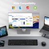 image:imageTECKNET Wireless Bluetooth Keyboard and Mouse Combo24G USB  Dual BT Rechargeable Keyboard Mouse Set Full Size Quiet Slim Keyboards and Mice for Laptop PC iPad Desktop BlackBlack