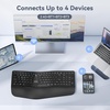 image:imageTECKNET Wireless Ergonomic Keyboard Rechargeable 24GBluetooth Ergo Cordless USB Computer Keyboard Wrist Rest Natural Typing StainResistant Fabric Compatible For Windows Computer Desktop Laptopblack