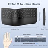image:imageTECKNET Wireless Ergonomic Keyboard Rechargeable 24GBluetooth Ergo Cordless USB Computer Keyboard Wrist Rest Natural Typing StainResistant Fabric Compatible For Windows Computer Desktop Laptopblack