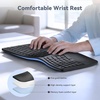 image:imageTECKNET Wireless Ergonomic Keyboard Rechargeable 24GBluetooth Ergo Cordless USB Computer Keyboard Wrist Rest Natural Typing StainResistant Fabric Compatible For Windows Computer Desktop Laptopblack