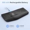 image:imageTECKNET Wireless Ergonomic Keyboard Rechargeable 24GBluetooth Ergo Cordless USB Computer Keyboard Wrist Rest Natural Typing StainResistant Fabric Compatible For Windows Computer Desktop Laptopblack