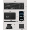 image:imageTECKNET Wireless Foldable Bluetooth Keyboard Rechargeable Portable Keyboards for Travel with Number Pad FullSize Connect Up to 3 Devices for iPad Tablet Smartphone Laptop PC Windows GreyGrey