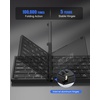 image:imageTECKNET Wireless Foldable Bluetooth Keyboard Rechargeable Portable Keyboards for Travel with Number Pad FullSize Connect Up to 3 Devices for iPad Tablet Smartphone Laptop PC Windows GreyGrey
