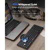 image:imageTECKNET Wireless Foldable Bluetooth Keyboard Rechargeable Portable Keyboards for Travel with Number Pad FullSize Connect Up to 3 Devices for iPad Tablet Smartphone Laptop PC Windows GreyGrey