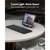 image:imageTECKNET Wireless Foldable Bluetooth Keyboard Rechargeable Portable Keyboards for Travel with Number Pad FullSize Connect Up to 3 Devices for iPad Tablet Smartphone Laptop PC Windows GreyGrey