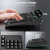 image:imageTECKNET Wireless Keyboard 24G Silent FullSize USB Keyboard with Number Pad Ergonomic Keys amp Adjustable Feet Compatible with Laptop PC Desktop Notebook Windows 111087 BlackBlack