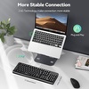 image:imageTECKNET Wireless Keyboard 24G Silent FullSize USB Keyboard with Number Pad Ergonomic Keys amp Adjustable Feet Compatible with Laptop PC Desktop Notebook Windows 111087 BlackBlack
