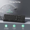 image:imageTECKNET Wireless Keyboard 24G Silent FullSize USB Keyboard with Number Pad Ergonomic Keys amp Adjustable Feet Compatible with Laptop PC Desktop Notebook Windows 111087 BlackBlack