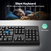 image:imageTECKNET Wireless Keyboard 24G Silent FullSize USB Keyboard with Number Pad Ergonomic Keys amp Adjustable Feet Compatible with Laptop PC Desktop Notebook Windows 111087 BlackBlack