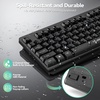 image:imageTECKNET Wireless Keyboard 24G Silent FullSize USB Keyboard with Number Pad Ergonomic Keys amp Adjustable Feet Compatible with Laptop PC Desktop Notebook Windows 111087 BlackBlack