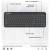 image:imageTECKNET Wireless Keyboard Bluetooth amp 24G USB Up to 4Device Connection USB C Rechargeable Battery Quiet Typing Compact Layout 7 Ergonomic Tilt Compatible with WindowsAndroidiOS BlackBlack