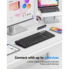 image:imageTECKNET Wireless Keyboard Bluetooth amp 24G USB Up to 4Device Connection USB C Rechargeable Battery Quiet Typing Compact Layout 7 Ergonomic Tilt Compatible with WindowsAndroidiOS BlackBlack