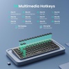 image:imageTECKNET Wireless Keyboard Rechargeable Bluetooth Keyboard 3Device Free Switching 24GBT Quiet Typing Lightweight amp Portable Compact Keyboard Compatible with Windows macOS Android GrayGray