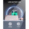 image:imageTECKNET Wireless Keyboard and Mouse Combo Mini Cordless Computer Keyboard and Mouse Set 24GHz Silent Adjustable 1600 DPI Quiet Click LagFree for Computer Laptop PC Windows Mac Chrome OSLIGHT PINK