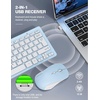 image:imageTECKNET Wireless Keyboard and Mouse Combo Mini Cordless Computer Keyboard and Mouse Set 24GHz Silent Adjustable 1600 DPI Quiet Click LagFree for Computer Laptop PC Windows Mac Chrome OSBlue  White