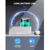 image:imageTECKNET Wireless Keyboard and Mouse Combo Mini Cordless Computer Keyboard and Mouse Set 24GHz Silent Adjustable 1600 DPI Quiet Click LagFree for Computer Laptop PC Windows Mac Chrome OSSilver White