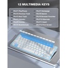 image:imageTECKNET Wireless Keyboard and Mouse Combo Mini Cordless Computer Keyboard and Mouse Set 24GHz Silent Adjustable 1600 DPI Quiet Click LagFree for Computer Laptop PC Windows Mac Chrome OSBlue  White