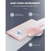 image:imageTECKNET Wireless Keyboard and Mouse Combo Mini Cordless Computer Keyboard and Mouse Set 24GHz Silent Adjustable 1600 DPI Quiet Click LagFree for Computer Laptop PC Windows Mac Chrome OSLIGHT PINK