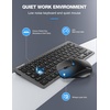 image:imageTECKNET Wireless Keyboard and Mouse Combo Mini Cordless Computer Keyboard and Mouse Set 24GHz Silent Adjustable 1600 DPI Quiet Click LagFree for Computer Laptop PC Windows Mac Chrome OSBlack Gray