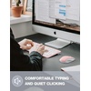 image:imageTECKNET Wireless Keyboard and Mouse Combo Mini Cordless Computer Keyboard and Mouse Set 24GHz Silent Adjustable 1600 DPI Quiet Click LagFree for Computer Laptop PC Windows Mac Chrome OSLIGHT PINK