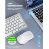 image:imageTECKNET Wireless Keyboard and Mouse Combo Mini Cordless Computer Keyboard and Mouse Set 24GHz Silent Adjustable 1600 DPI Quiet Click LagFree for Computer Laptop PC Windows Mac Chrome OSSilver White