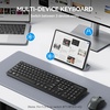 image:imageTECKNET Wireless Keyboards Support 24G USB and Bluetooth  Full Size Computer Keyboards with Number Pad Multi Device for PC Desktop Laptop Tablet 105 Days Standby Time BlackBlack