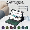 image:imageTECKNET for iPad A16 11th10th Generation Case with Keyboard 7 Color Backlight Detachable Wireless Bluetooth Keyboard Case with Pencil Holder for iPad 20252022 Thin amp Light BlackStandard