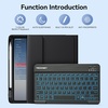 image:imageTECKNET for iPad A16 11th10th Generation Case with Keyboard 7 Color Backlight Detachable Wireless Bluetooth Keyboard Case with Pencil Holder for iPad 20252022 Thin amp Light BlackStandard