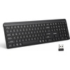 image:imageTECKNET Bluetooth Keyboard Rechargeable 24G Wireless Keyboard FullSize Ergonomic Cordless Silent Computer Keyboard SpillResistant Quiet Typing Stable Connection for PCLaptopComputerPhoneBlack
