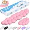 image:imageTECKNET Cloud Keyboard Wrist Rest Set Cloud Wrist Rest with NonSlip Base PU Leather Wrist Pad for Keyboard with Ergonomic Memory Foam for Computer Laptop Office Gaming and Pain Relief WhiteDark Pink