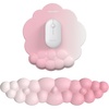 image:imageTECKNET Cloud Mouse Pad with Wrist Rest Ergonomic Cloud Wrist Rest with NonSlip Base PU Leather Memory Foam Mouse Pad Wrist Support for Keyboard and Mouse Pain Relief for Typing Gaming WhitePink