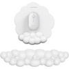 image:imageTECKNET Cloud Mouse Pad with Wrist Rest Ergonomic Cloud Wrist Rest with NonSlip Base PU Leather Memory Foam Mouse Pad Wrist Support for Keyboard and Mouse Pain Relief for Typing Gaming WhiteWhite