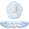 image:imageTECKNET Cloud Mouse Pad with Wrist Rest Ergonomic Cloud Wrist Rest with NonSlip Base PU Leather Memory Foam Mouse Pad Wrist Support for Keyboard and Mouse Pain Relief for Typing Gaming WhiteBlue