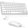 image:imageTECKNET USB Wired Keyboard and Mouse for Mac Dual InterfaceTypeC and USB A Ergonomic Slim Keyboard Set Compatible with MacBook iMac Mac miniPro WhiteWhite